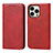 Funda de Cuero Cartera con Soporte Carcasa D04T para Apple iPhone 13 Pro Max Rojo