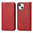 Funda de Cuero Cartera con Soporte Carcasa D04T para Apple iPhone 14 Rojo