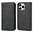 Funda de Cuero Cartera con Soporte Carcasa D04T para Apple iPhone 15 Pro Negro