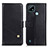 Funda de Cuero Cartera con Soporte Carcasa D04Y para Realme C21 Negro