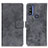 Funda de Cuero Cartera con Soporte Carcasa D05Y para Motorola Moto G Pure Gris