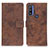 Funda de Cuero Cartera con Soporte Carcasa D05Y para Motorola Moto G Pure Marron