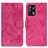 Funda de Cuero Cartera con Soporte Carcasa D05Y para Oppo F19 Rosa Roja