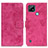 Funda de Cuero Cartera con Soporte Carcasa D05Y para Realme C21 Rosa Roja