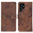 Funda de Cuero Cartera con Soporte Carcasa D05Y para Samsung Galaxy S21 Ultra 5G Marron