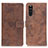 Funda de Cuero Cartera con Soporte Carcasa D05Y para Sony Xperia 10 III SO-52B Marron