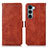 Funda de Cuero Cartera con Soporte Carcasa D06Y para Motorola Moto Edge S30 5G Marron