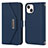 Funda de Cuero Cartera con Soporte Carcasa D07T para Apple iPhone 14 Plus Azul