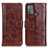 Funda de Cuero Cartera con Soporte Carcasa D07Y para Motorola Moto G50 Marron