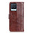 Funda de Cuero Cartera con Soporte Carcasa D07Y para Realme 8 4G Marron