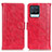 Funda de Cuero Cartera con Soporte Carcasa D07Y para Realme 8 4G Rojo