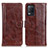 Funda de Cuero Cartera con Soporte Carcasa D07Y para Realme 9 5G India Marron