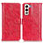 Funda de Cuero Cartera con Soporte Carcasa D07Y para Samsung Galaxy S21 5G Rojo