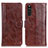 Funda de Cuero Cartera con Soporte Carcasa D07Y para Sony Xperia 10 III Lite Marron