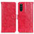 Funda de Cuero Cartera con Soporte Carcasa D07Y para Sony Xperia 10 III Rojo
