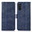 Funda de Cuero Cartera con Soporte Carcasa D08Y para Sony Xperia 10 III SO-52B Azul