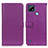 Funda de Cuero Cartera con Soporte Carcasa D09Y para Realme C21 Morado