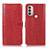 Funda de Cuero Cartera con Soporte Carcasa D10Y para Motorola Moto E30 Rojo