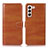 Funda de Cuero Cartera con Soporte Carcasa D10Y para Samsung Galaxy S21 Plus 5G Marron