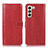 Funda de Cuero Cartera con Soporte Carcasa D10Y para Samsung Galaxy S21 Plus 5G Rojo