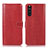 Funda de Cuero Cartera con Soporte Carcasa D10Y para Sony Xperia 10 III Lite Rojo