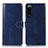 Funda de Cuero Cartera con Soporte Carcasa D10Y para Sony Xperia 5 III Azul