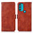 Funda de Cuero Cartera con Soporte Carcasa D11Y para Motorola Moto G71 5G Marron