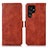 Funda de Cuero Cartera con Soporte Carcasa D11Y para Samsung Galaxy S23 Ultra 5G Marron