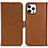 Funda de Cuero Cartera con Soporte Carcasa DL1 para Apple iPhone 13 Pro Marron Claro