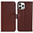 Funda de Cuero Cartera con Soporte Carcasa DL1 para Apple iPhone 14 Pro Max Marron