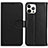 Funda de Cuero Cartera con Soporte Carcasa DL1 para Apple iPhone 14 Pro Max Negro