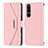 Funda de Cuero Cartera con Soporte Carcasa DT1 para Sony Xperia 5 III SO-53B Rosa