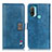 Funda de Cuero Cartera con Soporte Carcasa DY01 para Motorola Moto E20 Azul