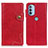 Funda de Cuero Cartera con Soporte Carcasa DY01 para Motorola Moto G31 Rojo