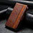 Funda de Cuero Cartera con Soporte Carcasa F04 para Apple iPhone 13 Marron