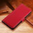 Funda de Cuero Cartera con Soporte Carcasa H01 para Apple iPhone 14 Pro Rojo