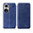 Funda de Cuero Cartera con Soporte Carcasa H01D para Huawei Honor 50 5G Azul