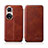 Funda de Cuero Cartera con Soporte Carcasa H01D para Huawei Honor 50 5G Marron