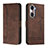 Funda de Cuero Cartera con Soporte Carcasa H01X para Huawei Honor 60 5G Marron