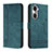 Funda de Cuero Cartera con Soporte Carcasa H01X para Huawei Honor 60 5G Verde