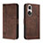 Funda de Cuero Cartera con Soporte Carcasa H01X para Huawei P50 Marron