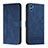 Funda de Cuero Cartera con Soporte Carcasa H01X para Motorola Moto E22S Azul