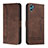 Funda de Cuero Cartera con Soporte Carcasa H01X para Motorola Moto E22S Marron