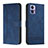 Funda de Cuero Cartera con Soporte Carcasa H01X para Motorola Moto Edge 30 Lite 5G Azul