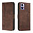 Funda de Cuero Cartera con Soporte Carcasa H01X para Motorola Moto Edge 30 Lite 5G Marron