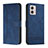 Funda de Cuero Cartera con Soporte Carcasa H01X para Motorola Moto G53 5G Azul