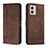 Funda de Cuero Cartera con Soporte Carcasa H01X para Motorola Moto G53 5G Marron