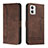 Funda de Cuero Cartera con Soporte Carcasa H01X para Motorola Moto G73 5G Marron