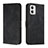 Funda de Cuero Cartera con Soporte Carcasa H01X para Motorola Moto G73 5G Negro