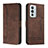 Funda de Cuero Cartera con Soporte Carcasa H01X para OnePlus 9RT 5G Marron